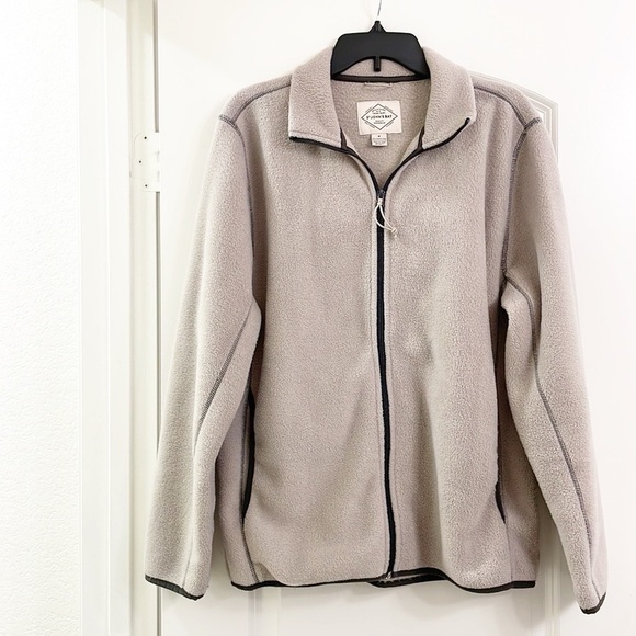 St. John's Bay cream fleece zip up jacket - Picture 1 of 3